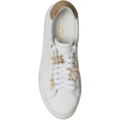 Femme Loretta Pettinari Sneakers en Cuir Ilona blanc/doré