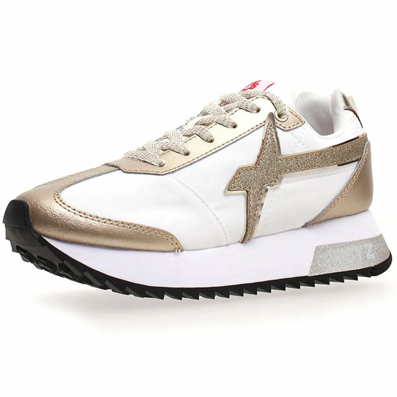 Femme W6YZ Sneakers en Cuir Kis blanc/doré