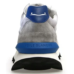New Voile Blanche Sneakers en Cuir Léo gris/bleu