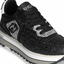 Femme Liu-Jo Sneakers en Cuir Louise noires/gris