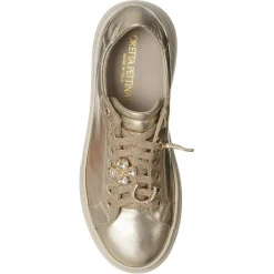 Online Loretta Pettinari Sneakers en Cuir Mathilde dorées