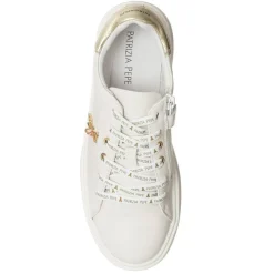 Patrizia Pepe Sneakers en Cuir Off blanc cassé