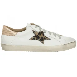 Femme Loretta Pettinari Sneakers en Cuir Olivia blanc/léopard/rose doré