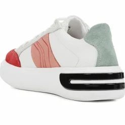 Femme Geox Sneakers en Cuir Ottaya blanc/multicolore