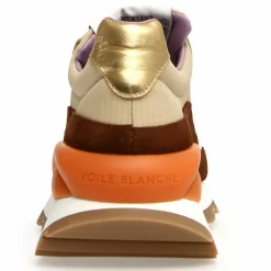 Femme Voile Blanche Sneakers en Cuir Pixie blanc/cognac/noir