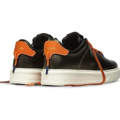 New Barracuda Sneakers en Cuir Pénélope noir/orange