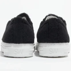 Hot Stuart Weitzman Sneakers en Peau de Mouton Ollie Chill noires