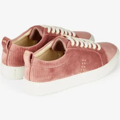 Hot M. Moustache Sneakers en Velours côtelé Lea roses