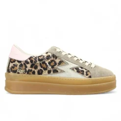 Femme Moa Concept Sneakers en Velours de Cuir Iconic Deluxe léopard