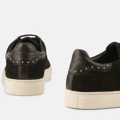 Femme Minelli Sneakers en Velours de Cuir Clara noires
