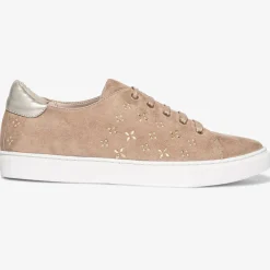 Femme Bocage Sneakers en Velours de Cuir à motifs Lauraine nude