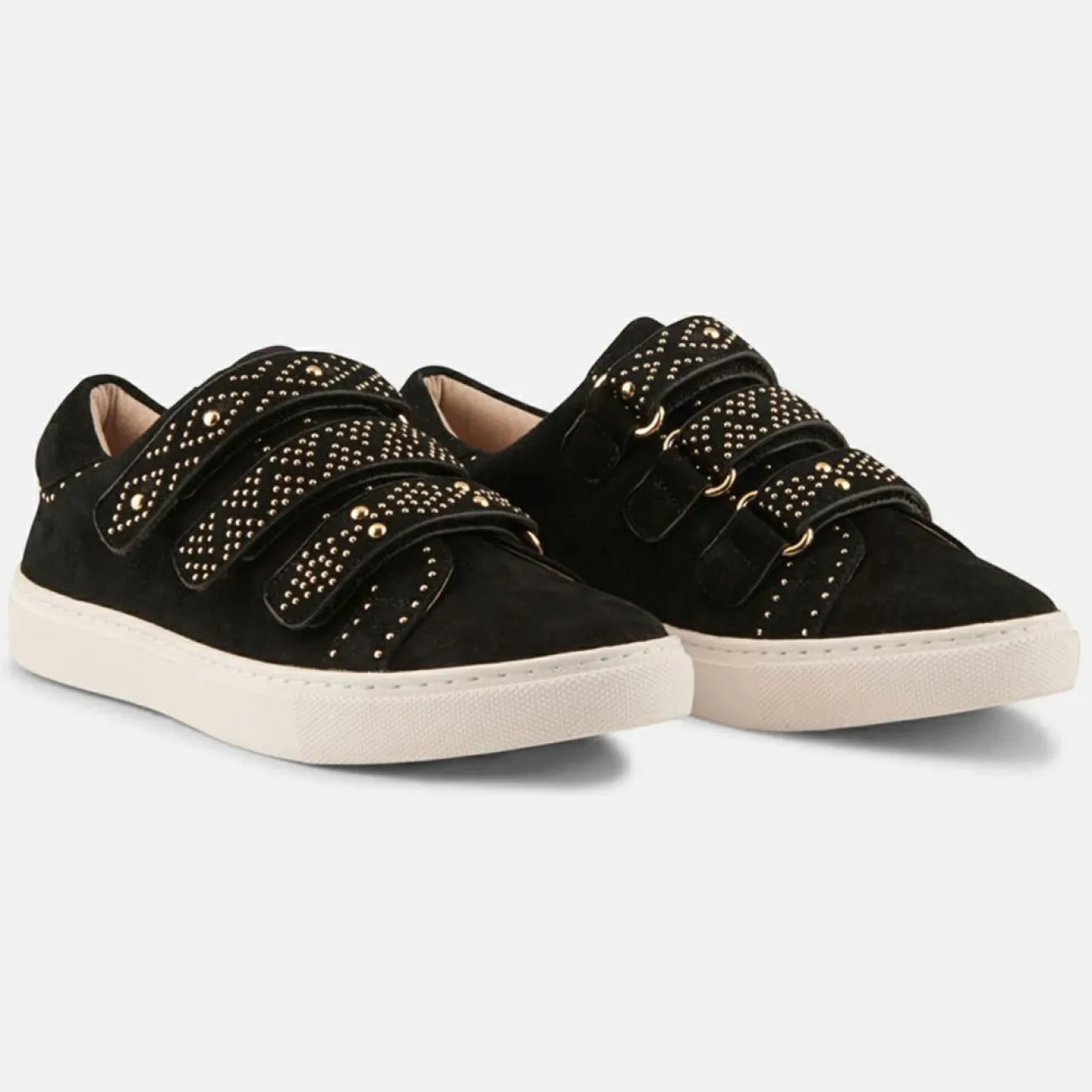 Femme Minelli Sneakers en Velours de Cuir Lucie noires