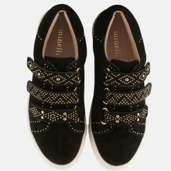 Femme Minelli Sneakers en Velours de Cuir Lucie noires