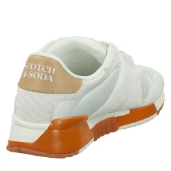 Outlet Scotch & Soda Sneakers Fatto blanc/marron