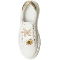 Femme Loretta by Loretta Sneakers Liz blanc/doré - Plateforme 5 cm