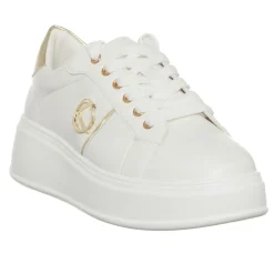 Femme Loretta by Loretta Sneakers Lona écru/doré - Plateforme 5 cm