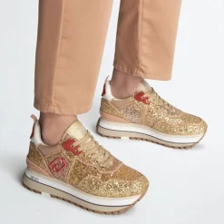 Femme Liu-Jo Sneakers Marion strass doré/rose