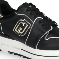 Femme Liu-Jo Sneakers Maxi Wonder Noires Or Clairs