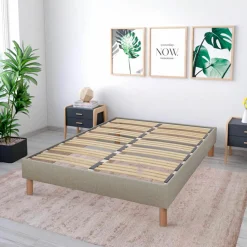 Best Hypsom Sommier en bois Kit Lino beige - 90x190 cm