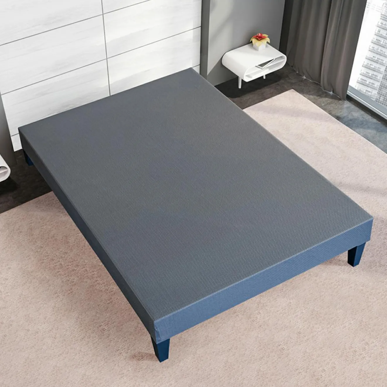 Hypsom Sommier tapissier à lattes en Kit Délicatesse gris - 180x200 cm