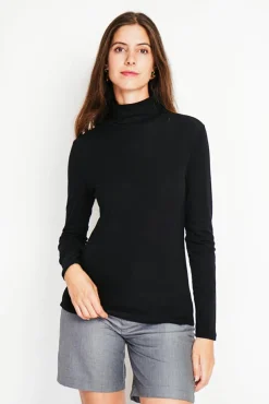 Femme Assuili Sous-pull en Soie mélangée noir