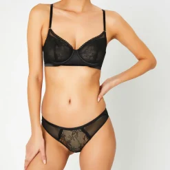 New Huit Soutien-gorge avec armatures en Soie mélangée Captive noir