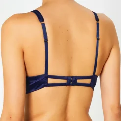 Best Huit Soutien-gorge avec armatures en Soie mélangée Glamour bleu marine