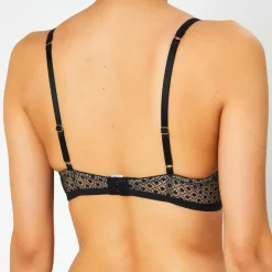 Femme Huit Soutien-gorge avec armatures en Soie mélangée Rendez-vous noir
