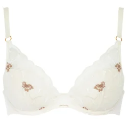 Femme Chantelle Soutien-gorge Coque Plongeant Fleurs ivoire/doré