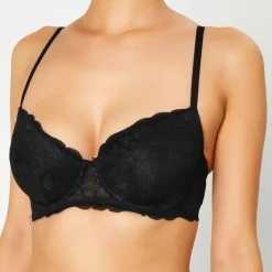 Femme Huit Soutien-gorge Push-Up en Soie mélangée Portofino noir