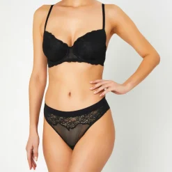 Femme Huit Soutien-gorge Push-Up en Soie mélangée Portofino noir