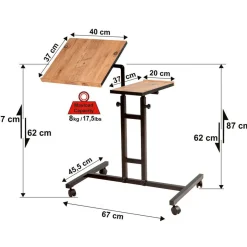 Wooden Art Support ordinateur portable Glen Atlantic bois/noir - 67x87x45.5 cm