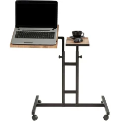 Wooden Art Support ordinateur portable Glen Atlantic bois/noir - 67x87x45.5 cm