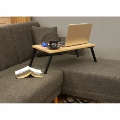 Wooden Art Support pour ordinateur portable Gusto pin/noir - 35x60x24.5 cm