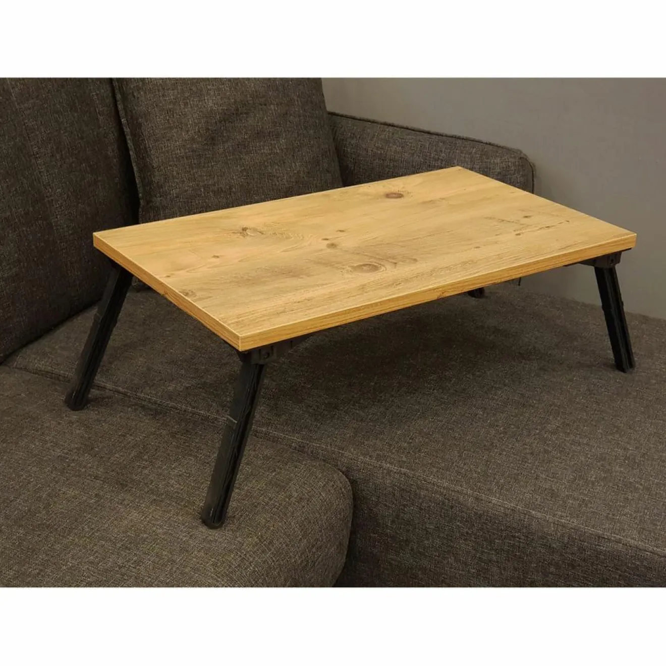 Wooden Art Support pour ordinateur portable Gusto pin/noir - 35x60x24.5 cm