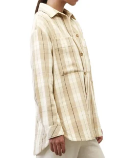 Femme Marc O'Polo Surchemise à carreaux beige