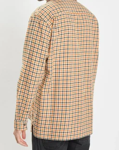 Homme Marc O'Polo Surchemise 100% Coton Bio Relaxed Fit à carreaux vert/orange