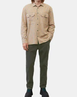Homme Marc O'Polo Surchemise 100% Coton Bio Relaxed Fit à carreaux vert/orange