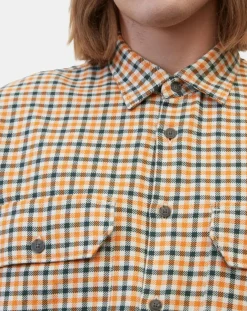 Homme Marc O'Polo Surchemise 100% Coton Bio Relaxed Fit à carreaux vert/orange