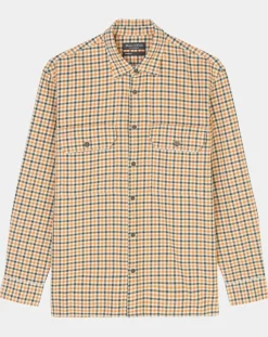 Homme Marc O'Polo Surchemise 100% Coton Bio Relaxed Fit à carreaux vert/orange