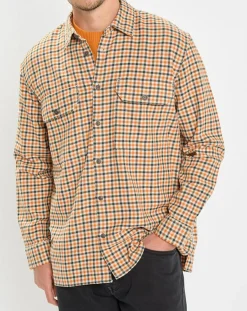 Homme Marc O'Polo Surchemise 100% Coton Bio Relaxed Fit à carreaux vert/orange
