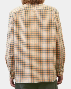 Homme Marc O'Polo Surchemise 100% Coton Bio Relaxed Fit à carreaux vert/orange