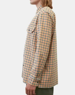 Homme Marc O'Polo Surchemise 100% Coton Bio Relaxed Fit à carreaux vert/orange