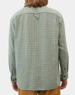 Clearance Marc O'Polo Surchemise 100% Coton Bio Relaxed Fit à carreaux vert/marron