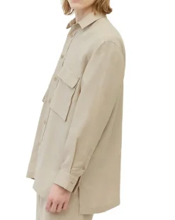 Homme Marc O'Polo Surchemise 100% Lin manches longues Oversize West beige