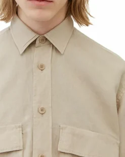 Homme Marc O'Polo Surchemise 100% Lin manches longues Oversize West beige