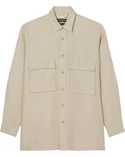 Homme Marc O'Polo Surchemise 100% Lin manches longues Oversize West beige