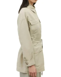 Femme Marc O'Polo Surchemise Ceinturée en Lin mélangé beige clair