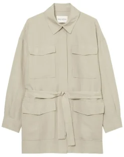 Femme Marc O'Polo Surchemise Ceinturée en Lin mélangé beige clair