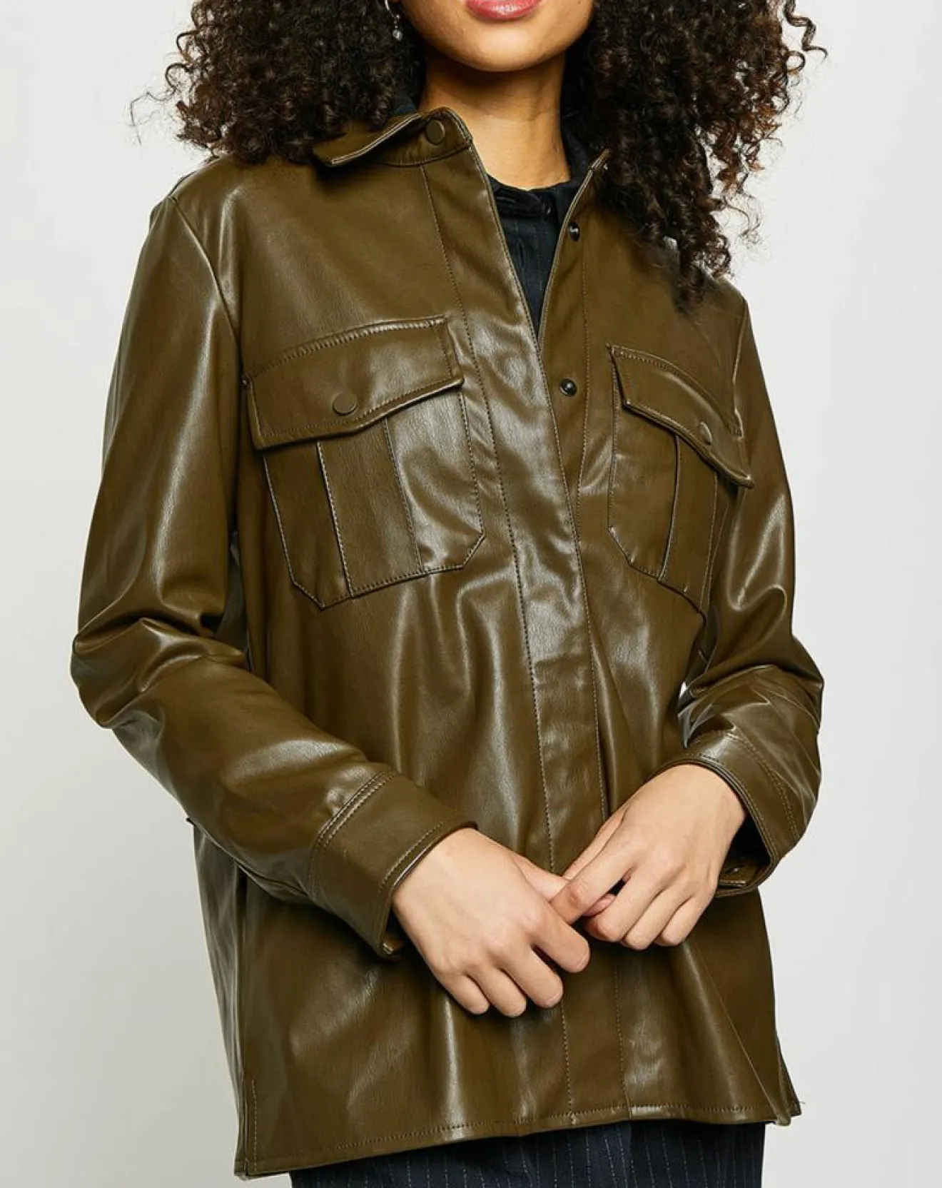 Femme Esprit Surchemise décontractée Army kaki